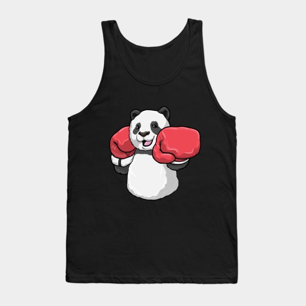 Panda at Boxing with Boxing gloves Tank Top by Markus Schnabel